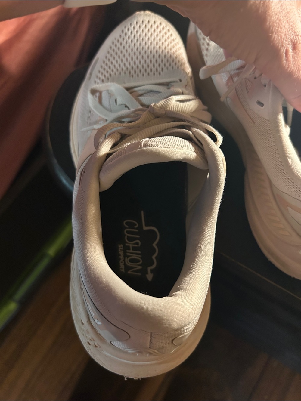Brooks Women's Running Sneakers in Cream with Pink Accents - Picture 6 of 16